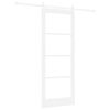 vidaXL Ușă glisantă ORKDAL Alb 83 x 211 cm Lemn masiv de pin și sticlă