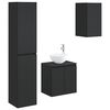 vidaXL Set de mobilier pentru baie 3 buc. Negru 33 x 34,5 x 160 cm