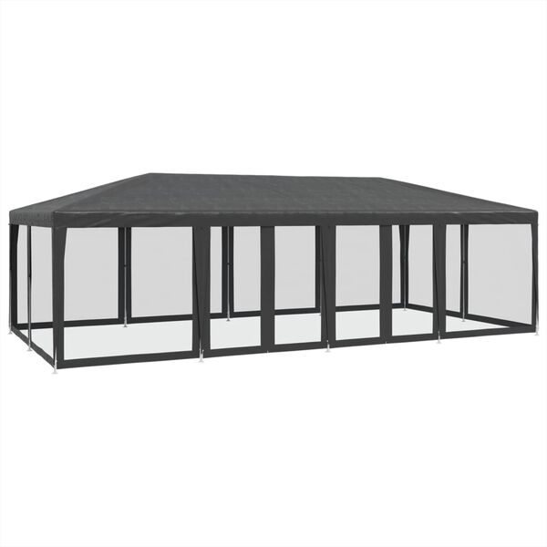 vidaXL Cort de petrecere cu 12 pereți din plasă, antracit, 8x4 m, HDPE