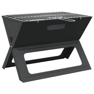 vidaXL Grătar exterior 46 x 31 x 31 cm Oțel Negru
