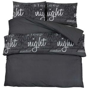 vidaXL Set cu husă de pilotă, negru, 140x200 cm, bumbac