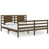 vidaXL Cadru de pat dublu, maro miere, 135x190 cm, lemn masiv de pin