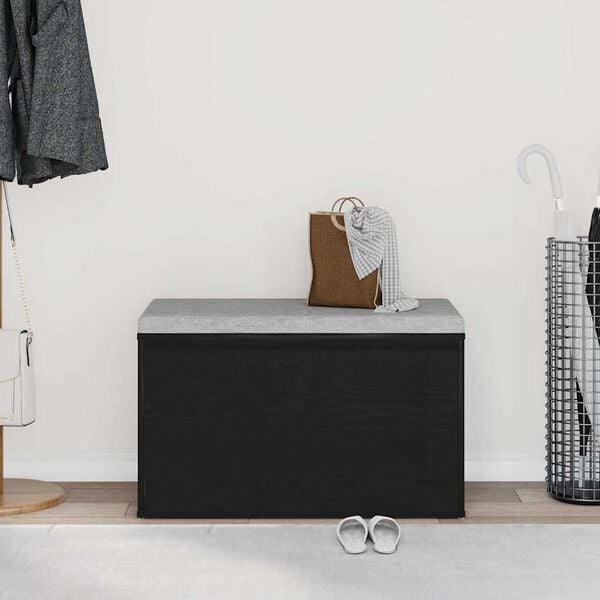 vidaXL bancă cu sertar Negru 80 x 40 x 45 cm Lemn compozit