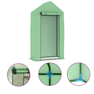 vidaXL Seră cu cadru din oțel, 0,5 m&sup2;, 1 x 0,5 x 1,9 cm