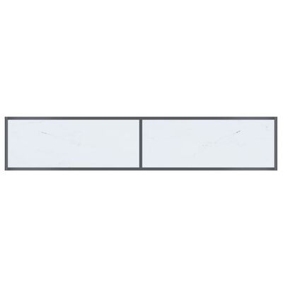 vidaXL Masă consolă,alb, 180x35x75,5 cm, sticlă securizată