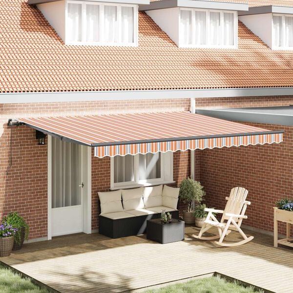 vidaXL Cortina Retractabilă Multicolour 450 &times; 300 cm Poliester și oțel