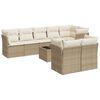 vidaXL Set canapele de grădină, 9 piese, cu perne, bej, poliratan