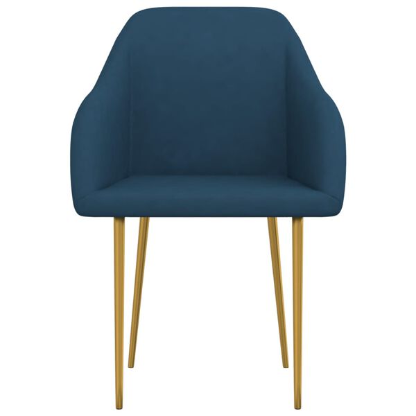 vidaXL Scaune de bucătărie, 4 buc., albastru, catifea