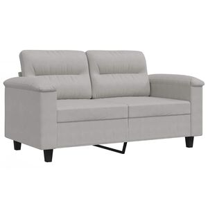 vidaXL Canapea cu 2 locuri, gri deschis, 120 cm, țesătură microfibră