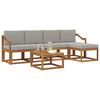 vidaXL Set de canapele de exterior 6 pcs Gri natural și deschis
