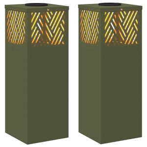 vidaXL Lumină LED Solară pentru Alei 2 buc. Alb cald 18 x 18 x 50 cm