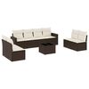 vidaXL Set canapele de grădină cu perne, 9 piese, maro, poliratan