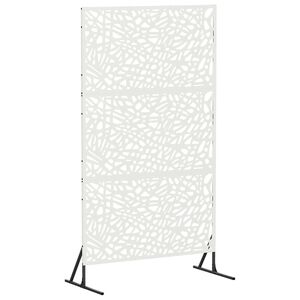 vidaXL Ecran de intimitate 100 x 50 x 180 cm Oțel Alb