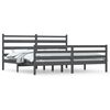 vidaXL Cadru de pat, 200x200 cm, lemn masiv de pin, gri