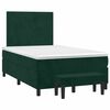 vidaXL Pat box spring cu saltea, verde &icirc;nchis, 120x190 cm, catifea