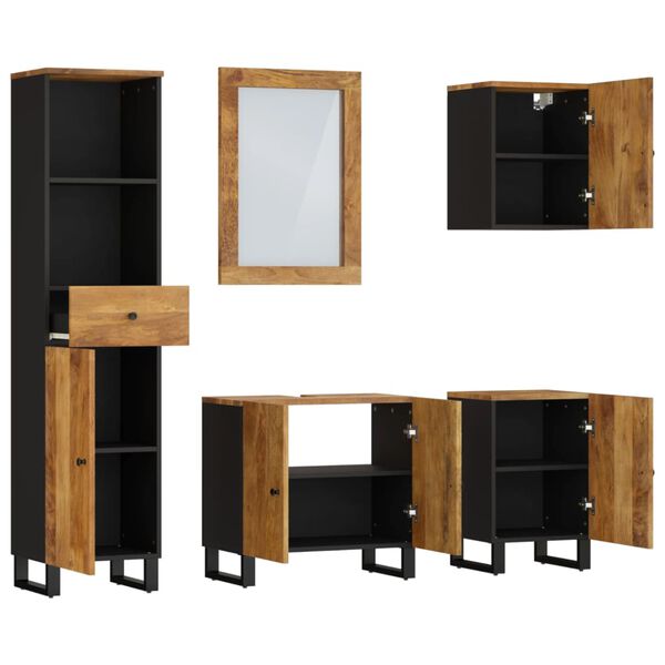vidaXL Set mobilier de baie, 5 piese, lemn masiv de mango