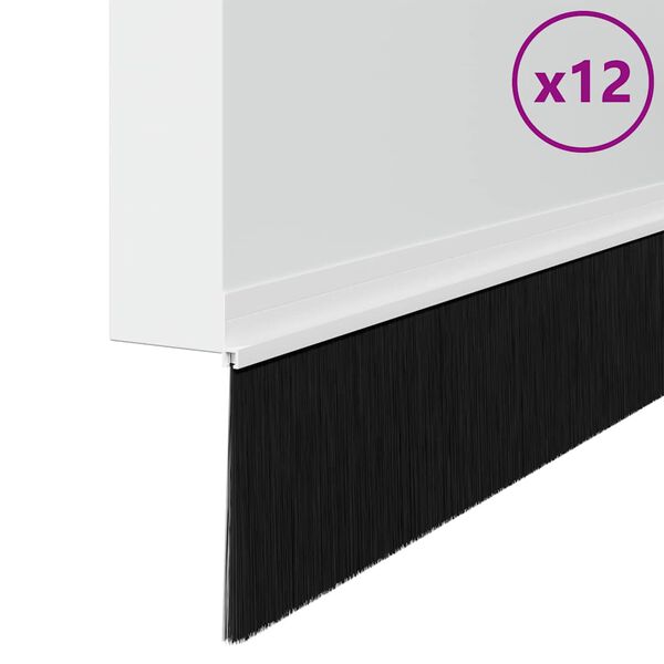 vidaXL Dopuri pentru uși autoadezive 6 pcs Negru 100 cm