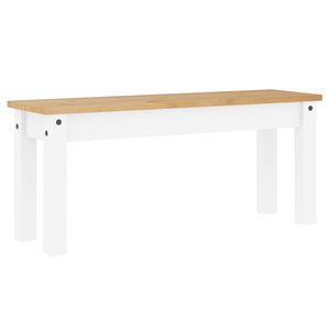 vidaXL Banchetă de bucătărie PANAMA, alb, 105x30x45 cm, lemn masiv pin