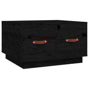 vidaXL Măsuță de cafea, negru, 60x53x35 cm, lemn masiv de pin