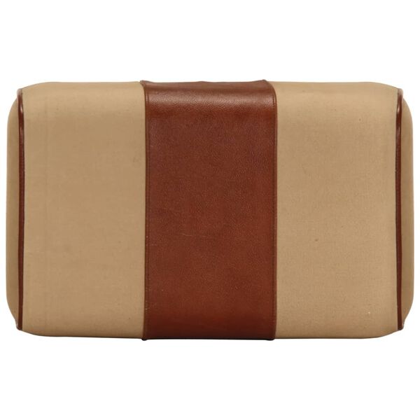 vidaXL Bancă Bok gimnastică maro 38 cm piele naturală/lemn masiv mango