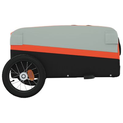 vidaXL Remorcă pentru biciclete negru/portocaliu, 30 kg, fier