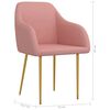 vidaXL Scaune de sufragerie, 2 buc., roz, catifea