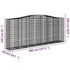 vidaXL Coșuri gabion arcuite 7 buc. 400x50x160/180 cm, fier galvanizat