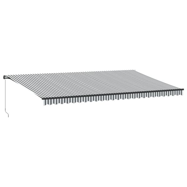 vidaXL Copertină retractabilă manual cu LED-uri antracit/alb 600x350cm