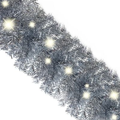 vidaXL Ghirlandă de Crăciun cu lumini LED, argintiu, 20 m