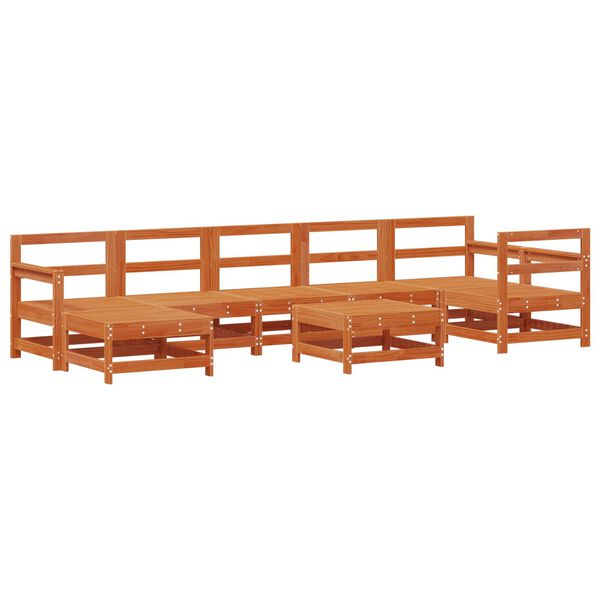 vidaXL Set de lounge pentru grădină 8 pcs Maro Ceară Lemn masiv de pin
