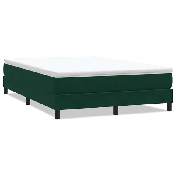 vidaXL Pat cu arcuri fără saltea verde &icirc;nchis 160x210 cm catifea