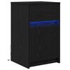 vidaXL Noptieră LED Stejar negru 38 x 34 x 61 cm Lemn prelucrat