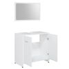 vidaXL Set mobilier de baie, 3 piese, alb, lemn prelucrat
