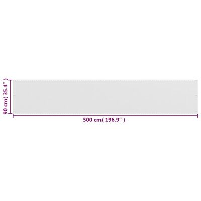vidaXL Paravan de balcon, alb, 90x500 cm, HDPE