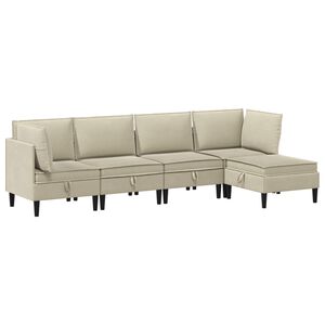 vidaXL Set de mobilier pentru living 5 buc. Nisipiu Țesătură