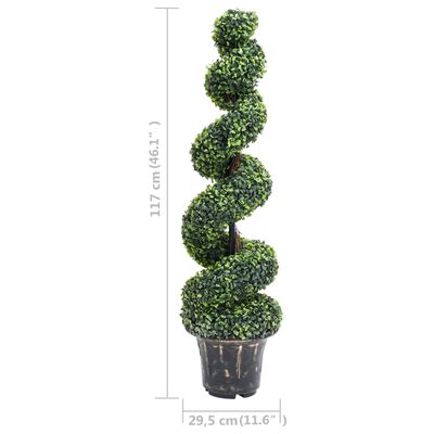 vidaXL Plantă artificială de cimișir cu ghiveci, verde, 117cm, spirală