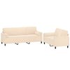 vidaXL Set canapea, perne/perne decorative, 2 piese, crem, catifea