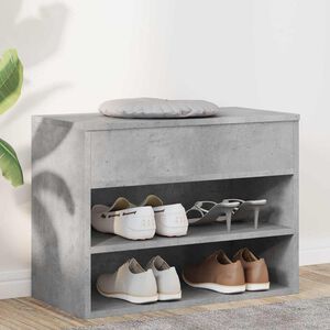 vidaXL Banchetă pantofar, gri beton, 60x30x45 cm, PAL