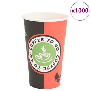 vidaXL Cești de cafea din h&acirc;rtie 1000 buc 16 oz 400 ml roșu și negru