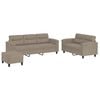 vidaXL Set de canapele cu perne, 3 piese, gri taupe, microfibră