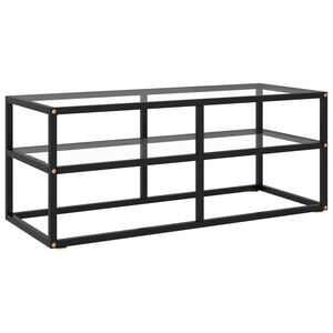 vidaXL Dulap TV, cu sticlă securizată, negru, 100x40x40 cm