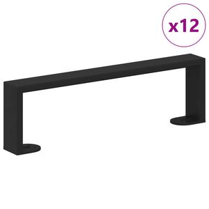 vidaXL Picioare de mobilă 12 pcs Negru 341 x 40,5 x 100 mm Fier