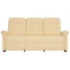 vidaXL Fotoliu rabatabil de masaj cu 3 locuri, crem, microfibră