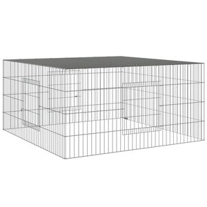 vidaXL Cușcă pentru iepuri, 110x110x55 cm, fier galvanizat