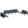 vidaXL Set de canapele pentru grădină 8 buc. Negru Oțel