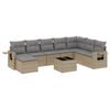 vidaXL Set canapele de grădină, 9 piese, cu perne, bej, poliratan