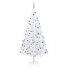 vidaXL Brad Crăciun pre-iluminat artificial, set globuri, alb, 240 cm