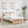 vidaXL Cadru de pat cu headboard Maro 120 x 190 cm Lemn compozit