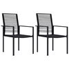 vidaXL Scaune de grădină, 2 buc., negru, ratan PVC
