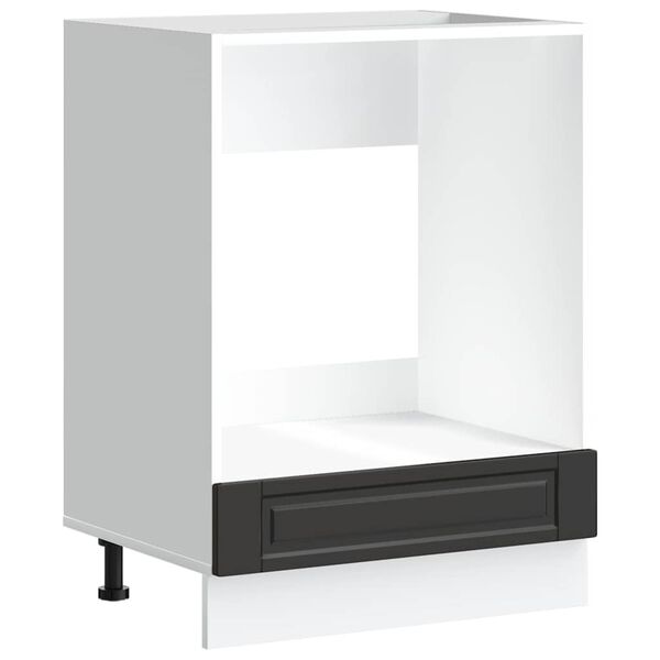 vidaXL Dulap pentru cuptor „Porto” din lemn negru prelucrat